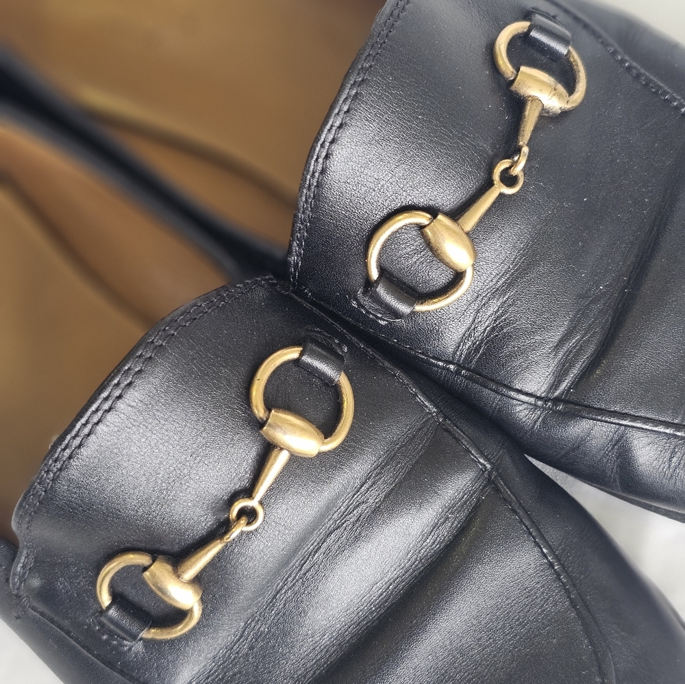 Gucci Jordaan Women's Loafers Black Leather Shoes Luxury Prep - Size 36 - Picture 9 of 14